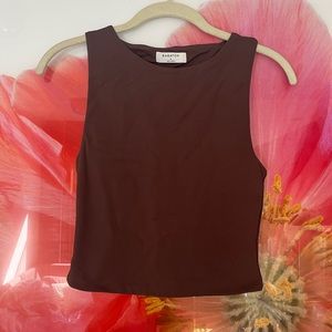 BABATON CHOCOLATE BROWN CROP TOP